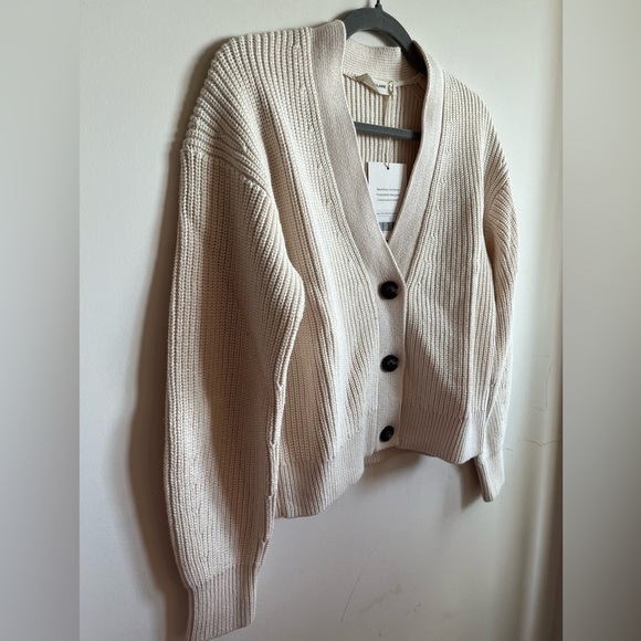 NWT - EVERLANE - The Organic Cotton Relaxed Cardigan - XS - Canvas - XS - Picture 3 of 11